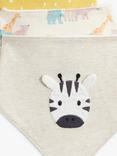 John Lewis Safari Zebra 3D Baby Dribble Bib, Pack of 3, Multi