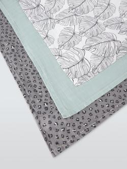 John Lewis Leopard Leaf Print Large Muslin Squares, Pack of 3, 100 x 100cm - view 2, Multi