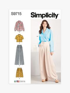 Simplicity Misses' Shirt, Pants and Shorts Sewing Pattern, S9715, K5
