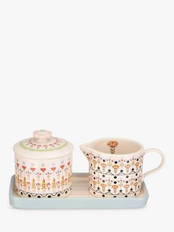 Cath Kidston Painted Table Stoneware Sugar & Milk Jug Set, Multi, Multi