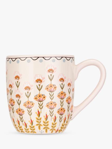 Cath Kidston Painted Table Stoneware Breakfast Mug, 300ml, Pink/Multi, Multi