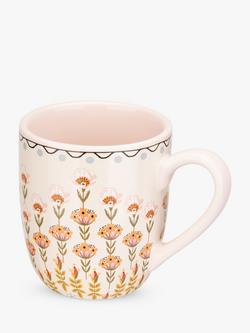 Cath Kidston Painted Table Stoneware Breakfast Mug, 300ml, Pink/Multi - view 2, Pink/Multi
