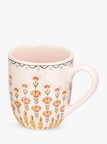 Cath Kidston Painted Table Stoneware Breakfast Mug, 300ml, Pink/Multi - view 2, Multi