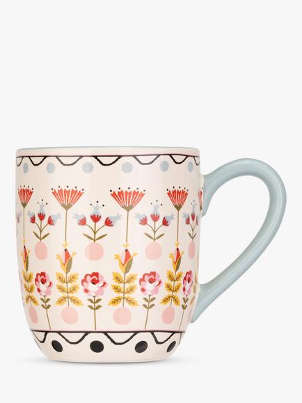 Cath Kidston Painted Table Stoneware Breakfast Mug, 300ml, Blue/Multi - view 2, Multi