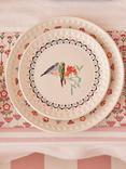 Cath Kidston Painted Table Budgie Print Stoneware Side Plate, 20.5cm, Multi