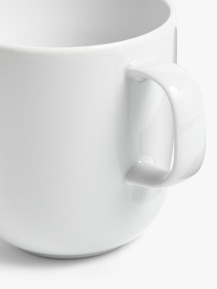 John Lewis Dine Large Porcelain Mugs, Set of 2, 450ml, White - view 2, White