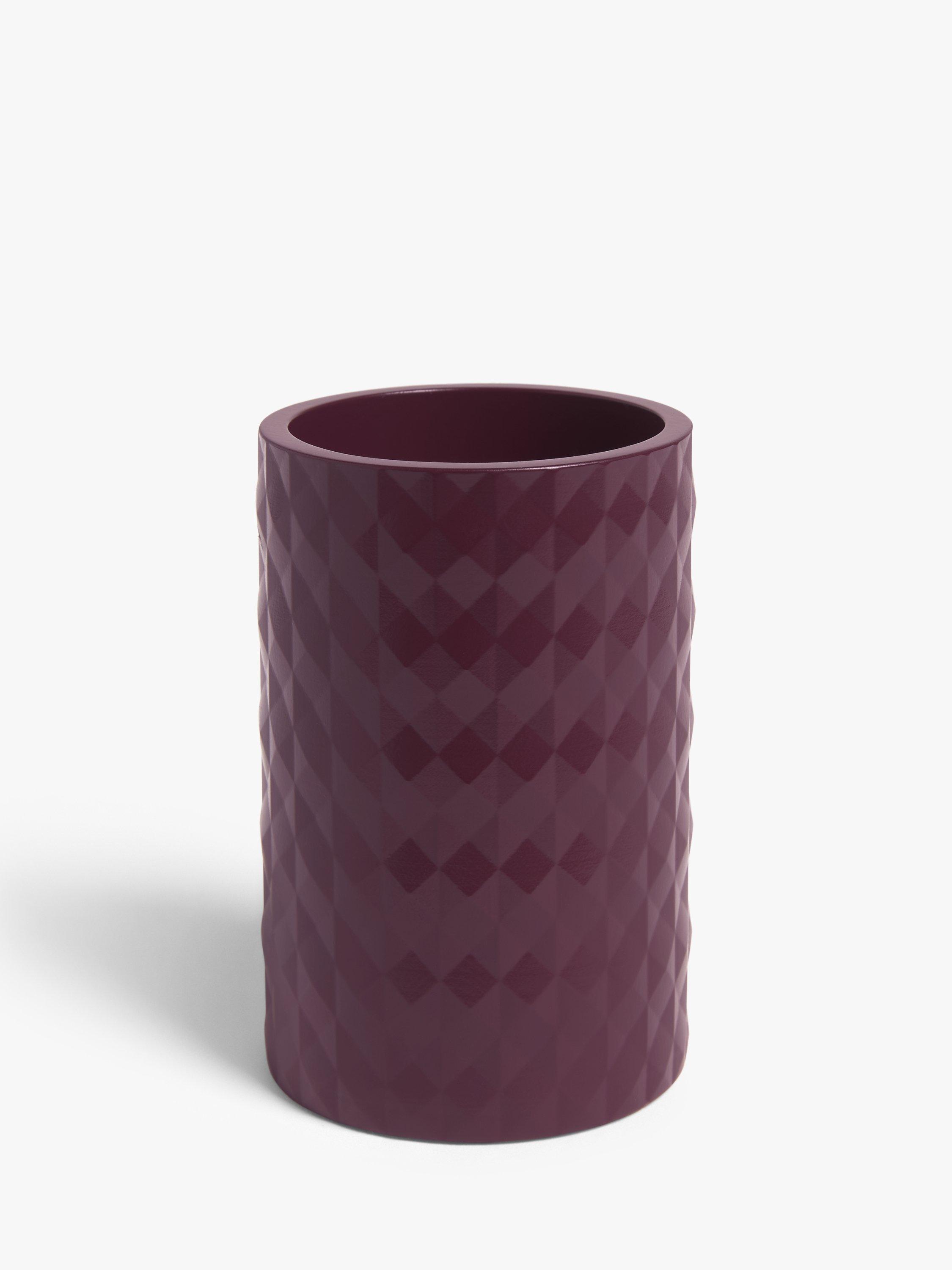 John Lewis Chevron Bathroom Tumbler, Damson