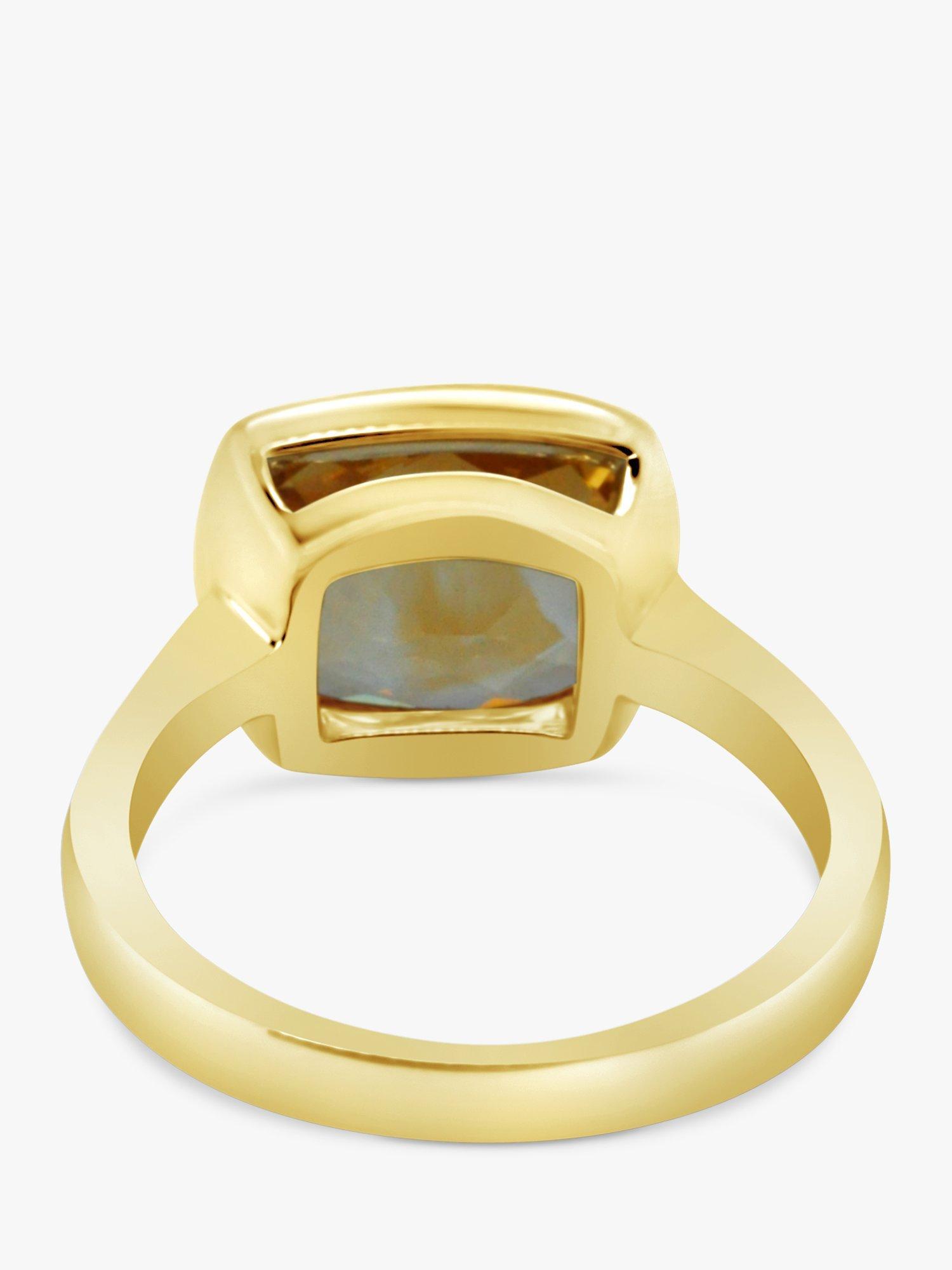 Product image 4 of 6, which shows Milton & Humble Jewellery Pre-Loved Yellow Gold Citrine & Diamond Cocktail Ring