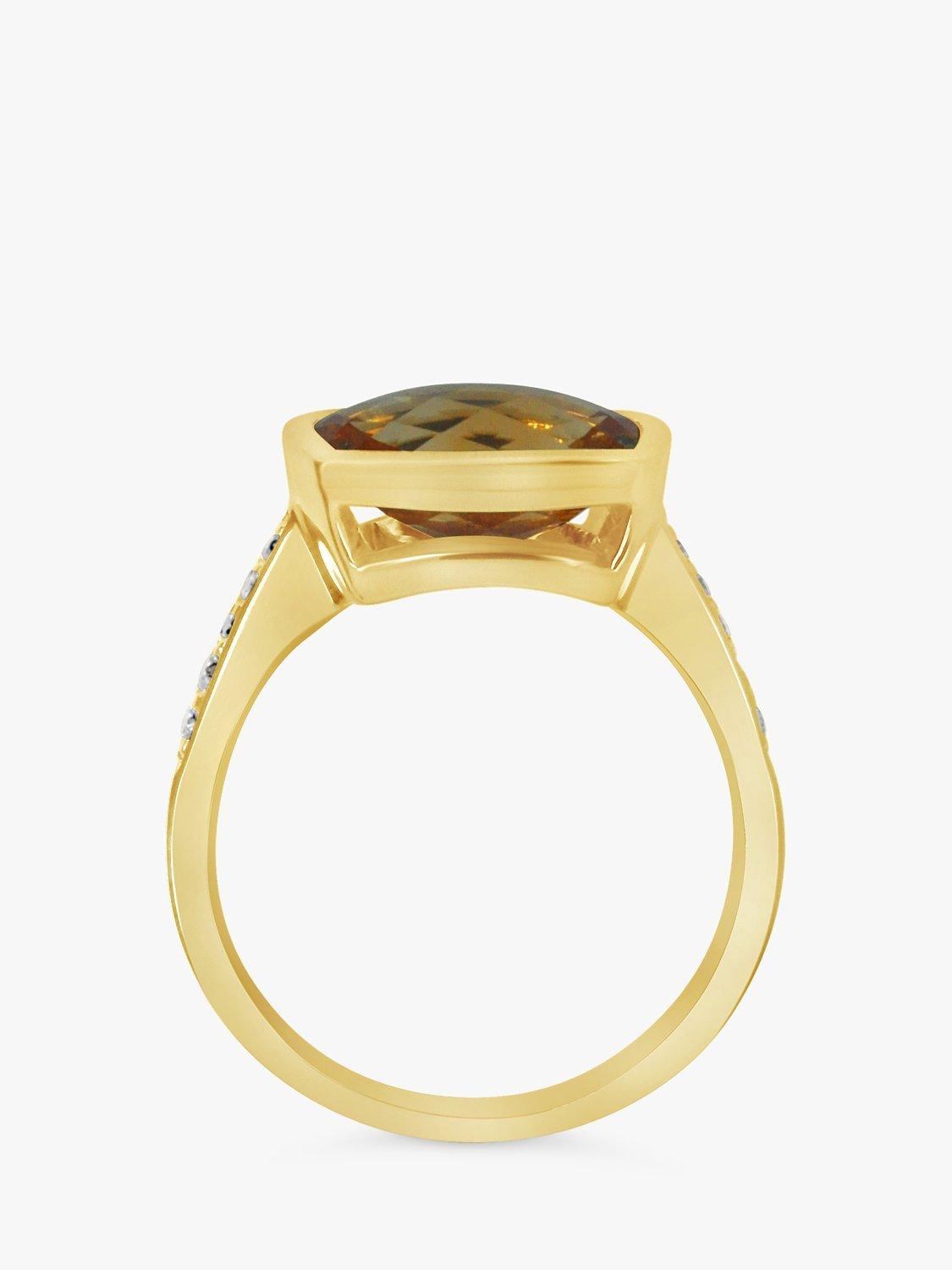 Product image 5 of 6, which shows Milton & Humble Jewellery Pre-Loved Yellow Gold Citrine & Diamond Cocktail Ring