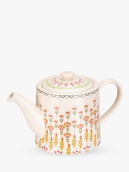 Cath Kidston Painted Table Stoneware Teapot,1L, Multi - view 2, Multi