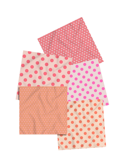 FreeSpirit Tula Pink Peach Sorbet Fat Quarter Fabrics, Pack of 5, Pink, Pink