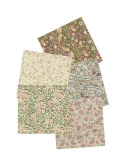 Morris & Co. Fat Quarter Fabrics, Pack of 5, Floral, Natural