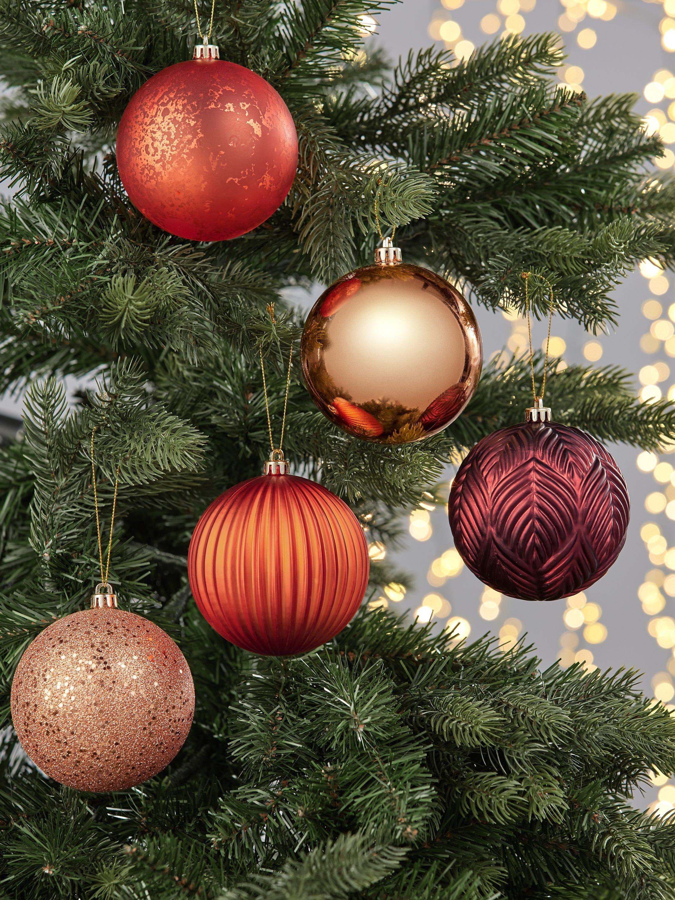 John Lewis Christmas Cottage Shatterproof Baubles, Pack of 10, Copper