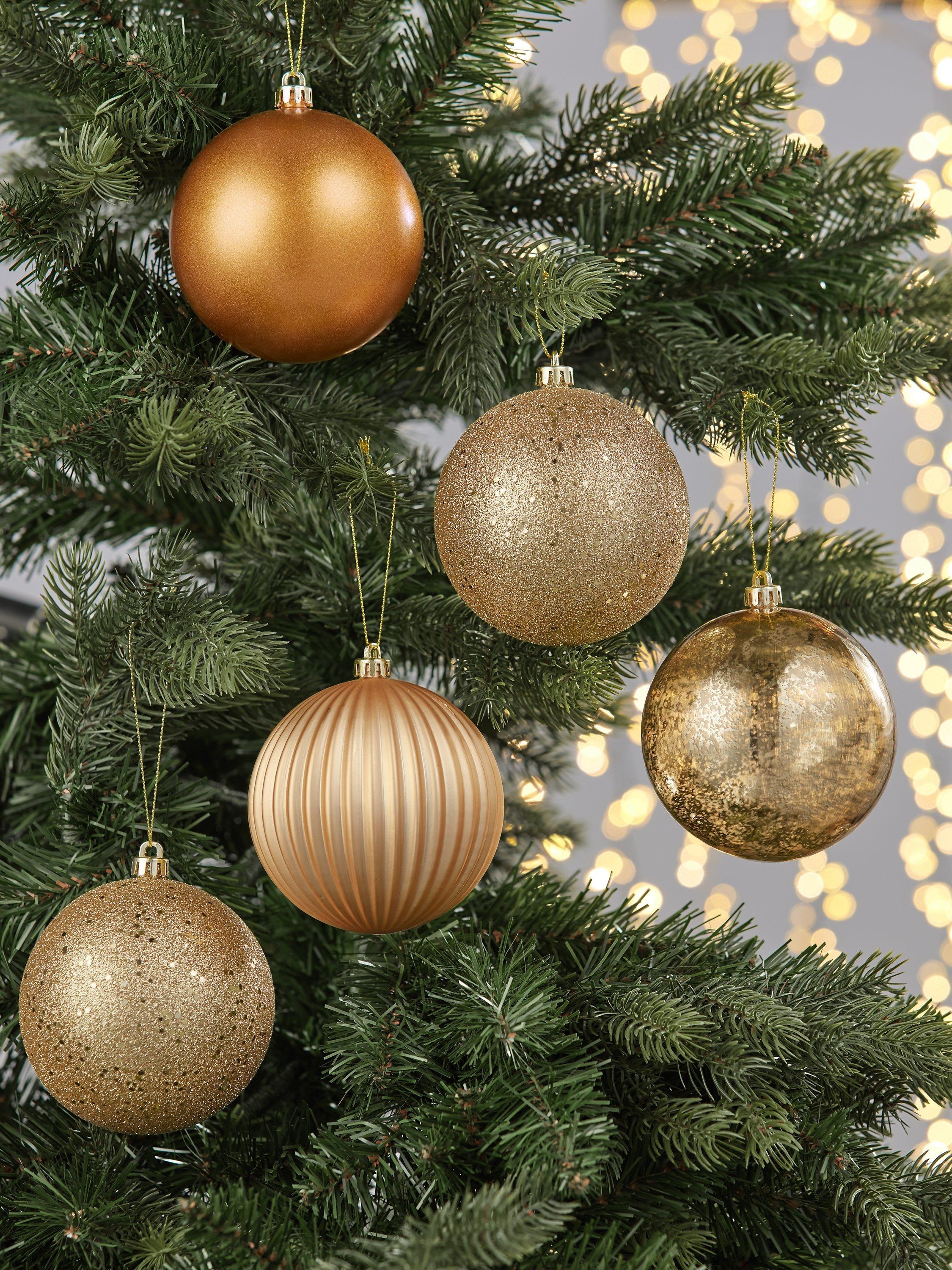 John Lewis Royal Fairytale Shatterproof Baubles, Pack of 10, Gold