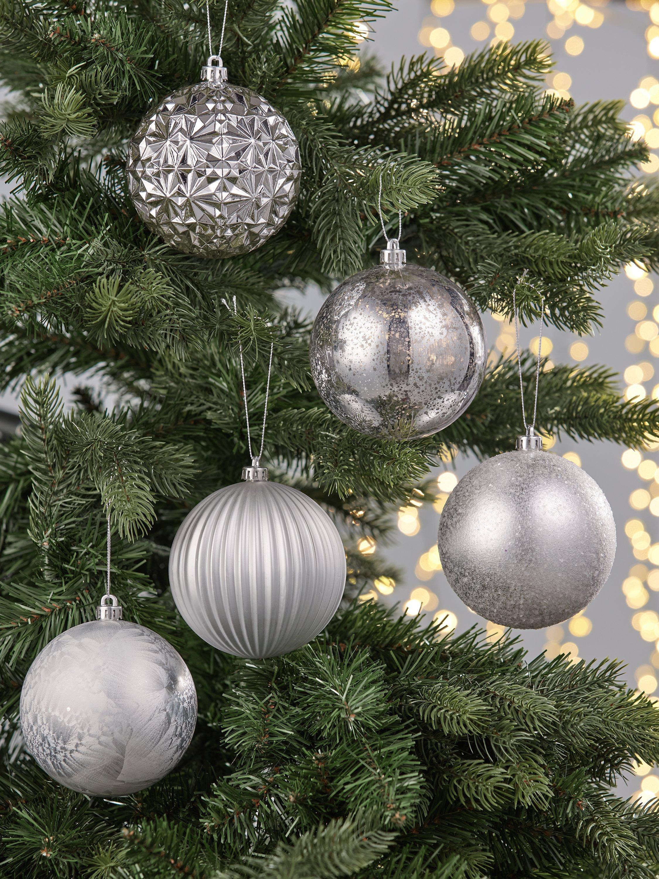 John Lewis Polar Planet Shatterproof Baubles, Pack of 10, Silver