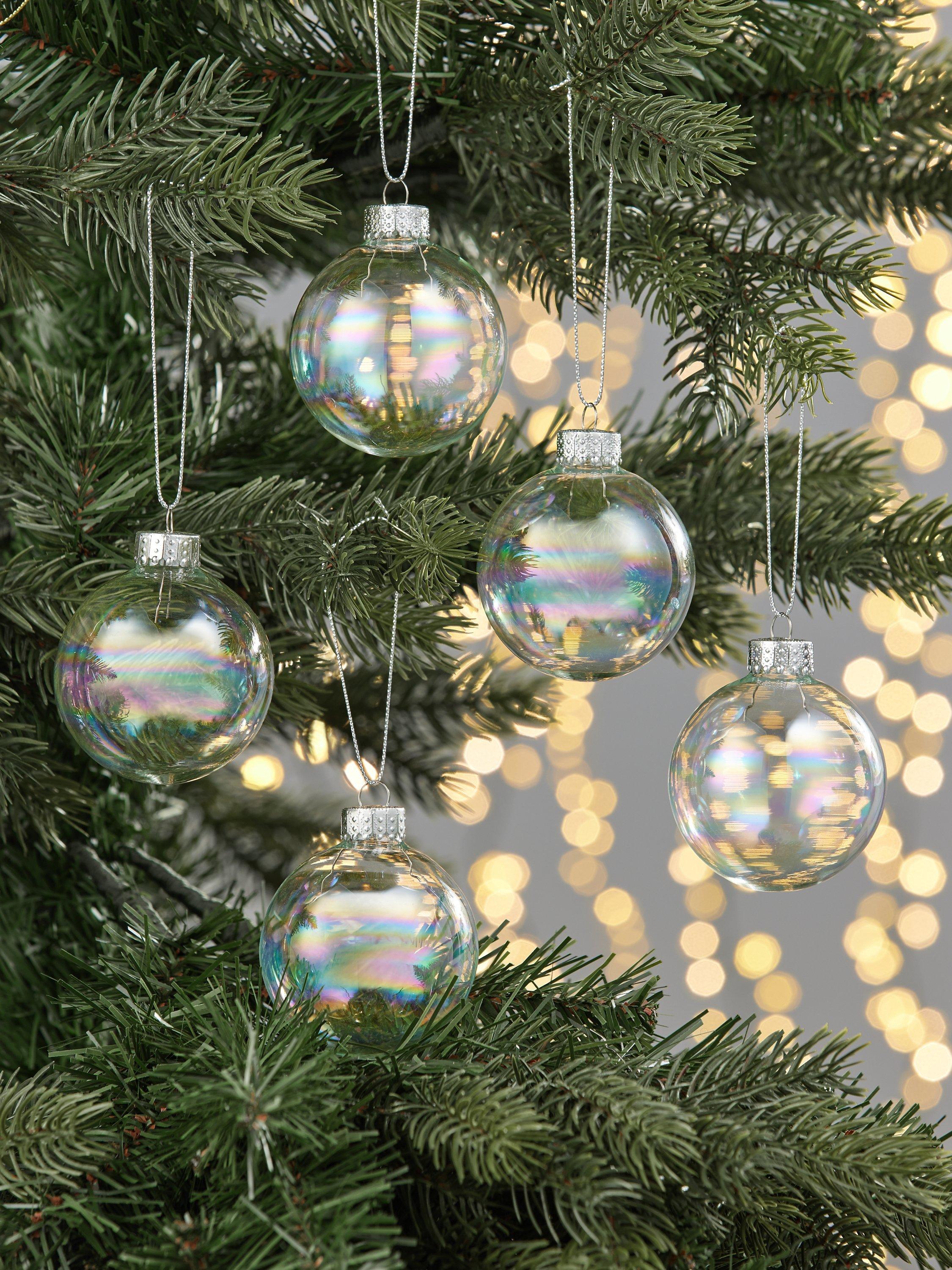 John Lewis Winter Fairytale Glass Baubles, Tub of 20, Iridescent