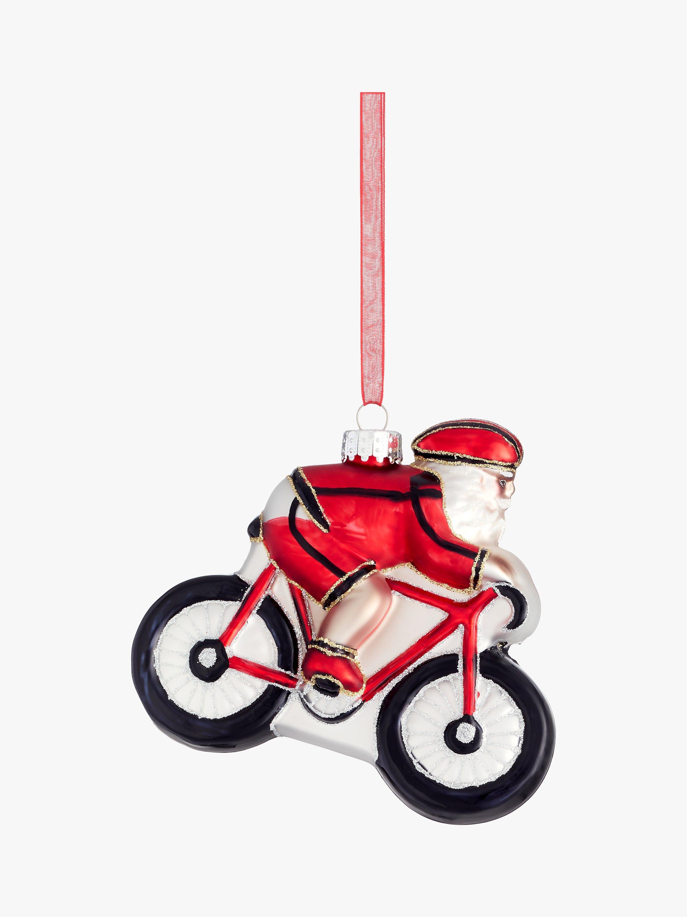 John Lewis Rainbow Time Capsule Cycling Santa Bauble