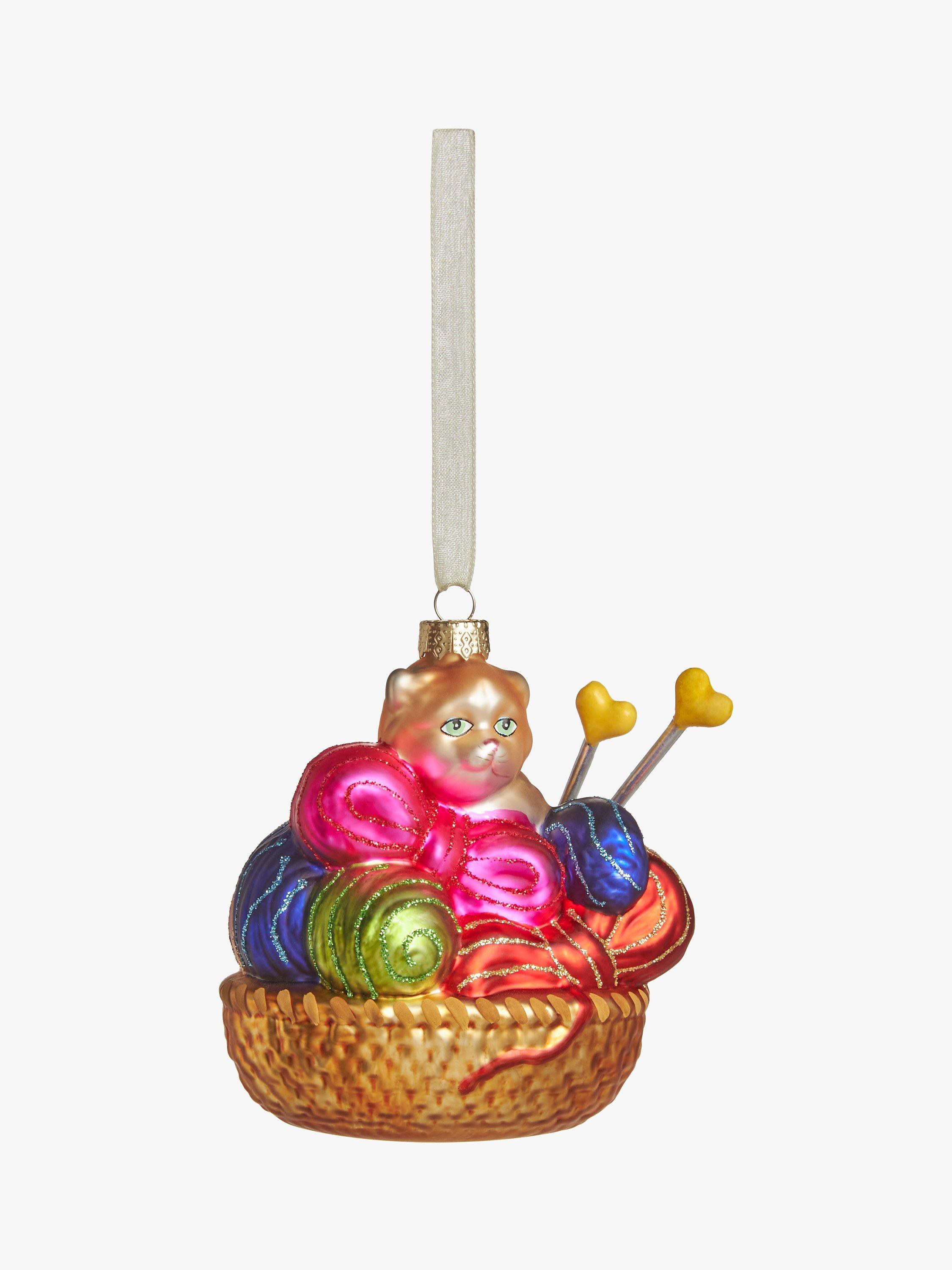 John Lewis Rainbow Time Capsule Knitting Kitten Bauble