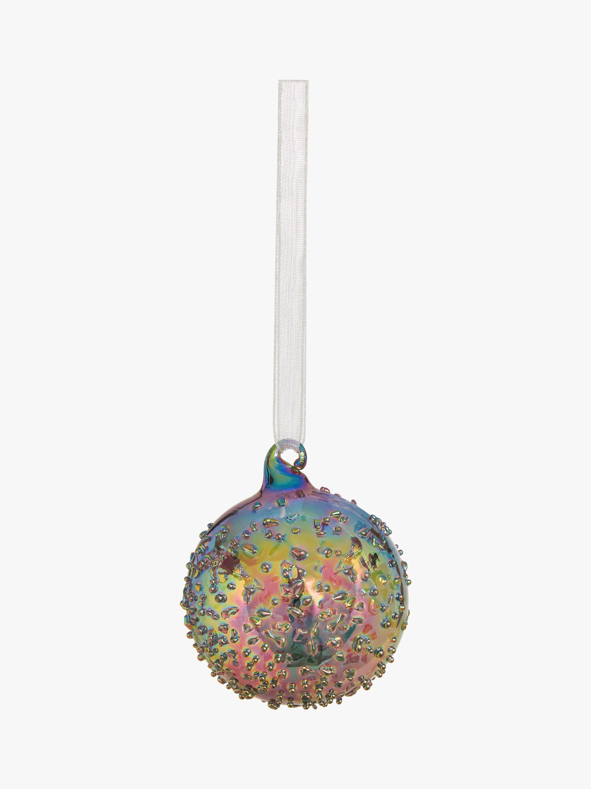 John Lewis Beyond Christmas Textured Mini Oil Effect Bauble, Multi