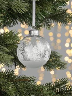 John Lewis Winter Fairytale Winter Trees Bauble - view 2, Silver