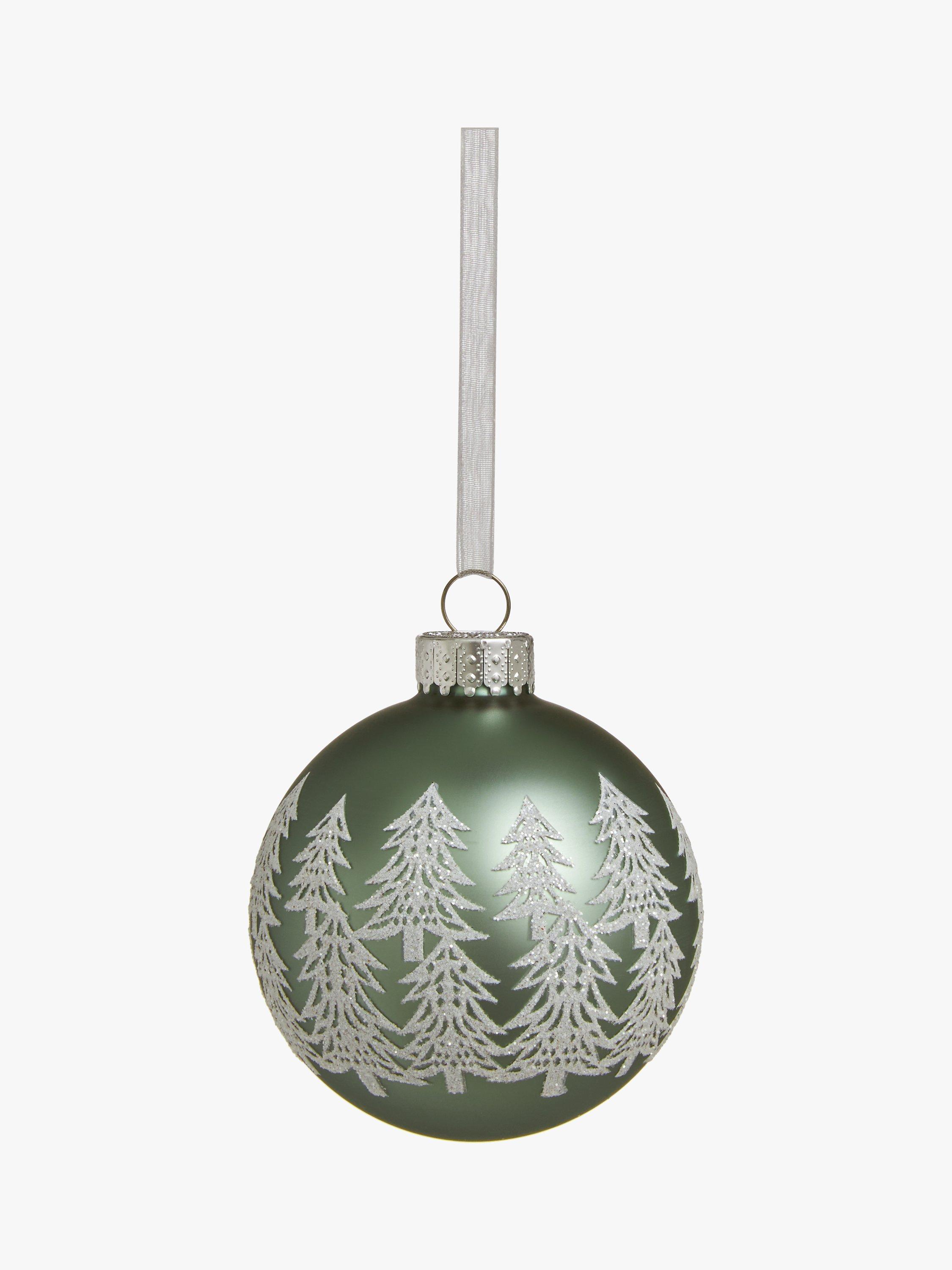 John Lewis Winter Fairytale Glitter Tree Bauble, Silver