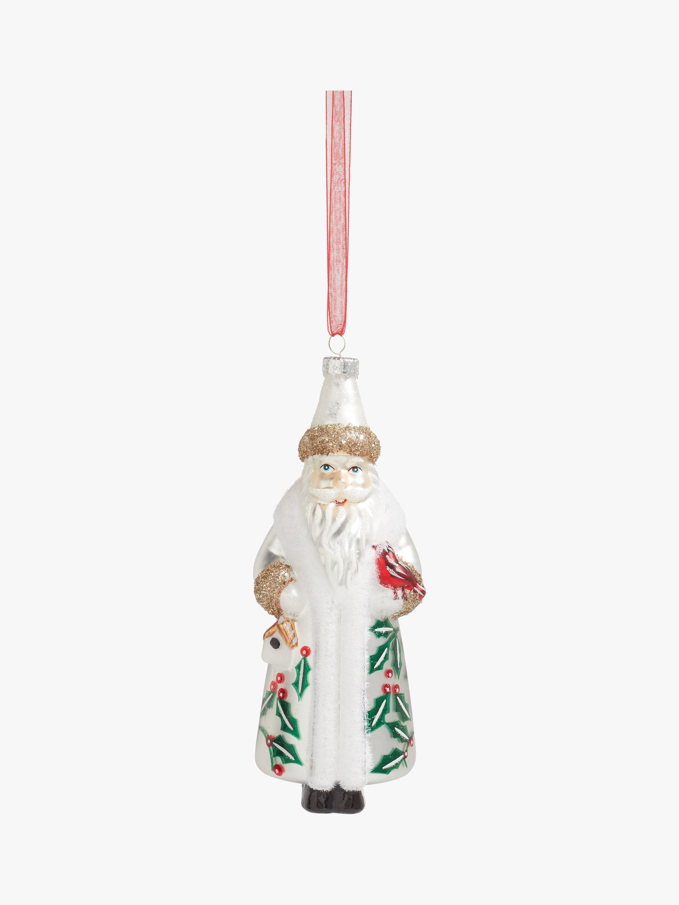 John Lewis Christmas Cottage Holly Santa Bauble