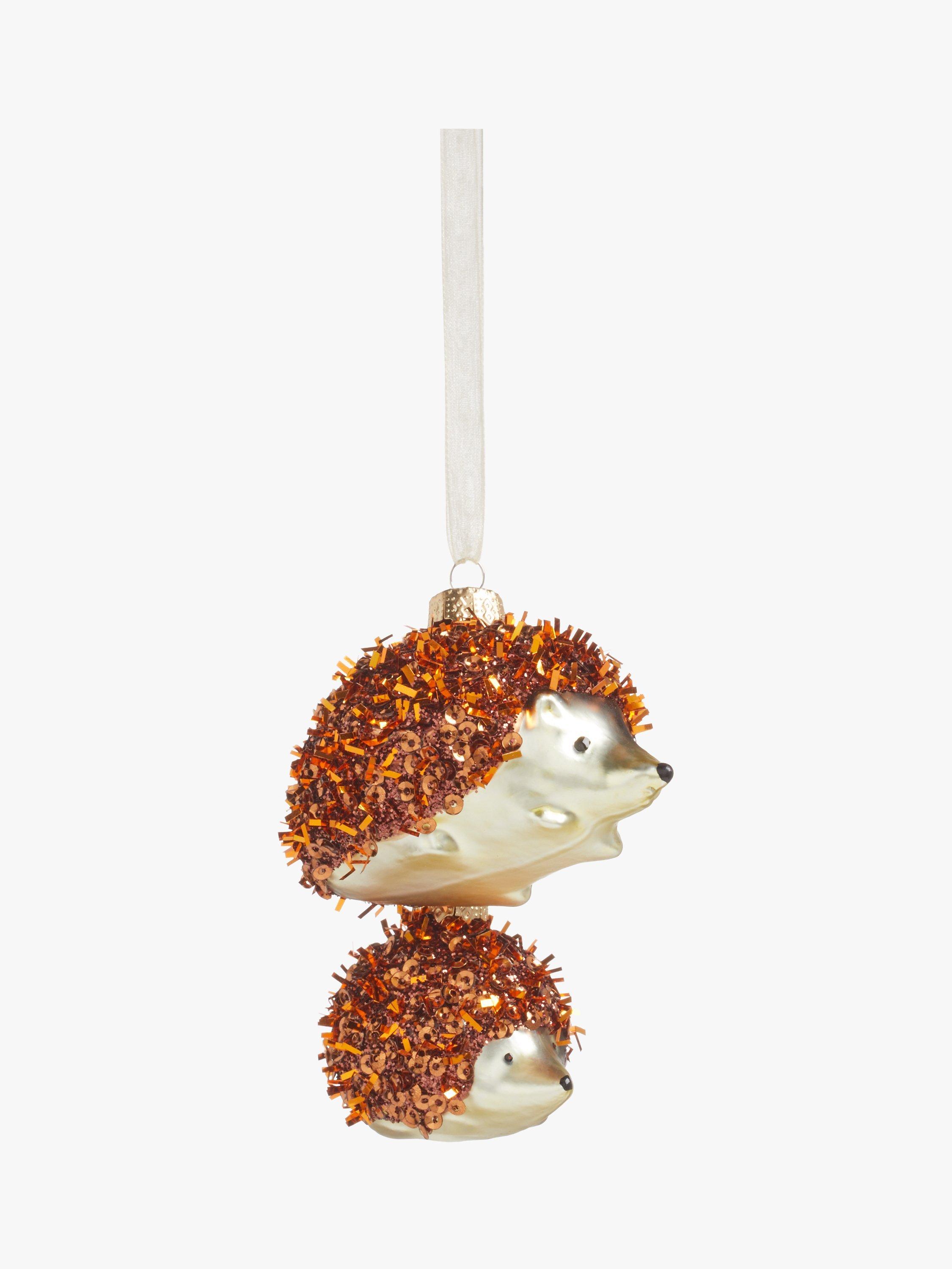 John Lewis Christmas Cottage Hedgehog Duo Bauble