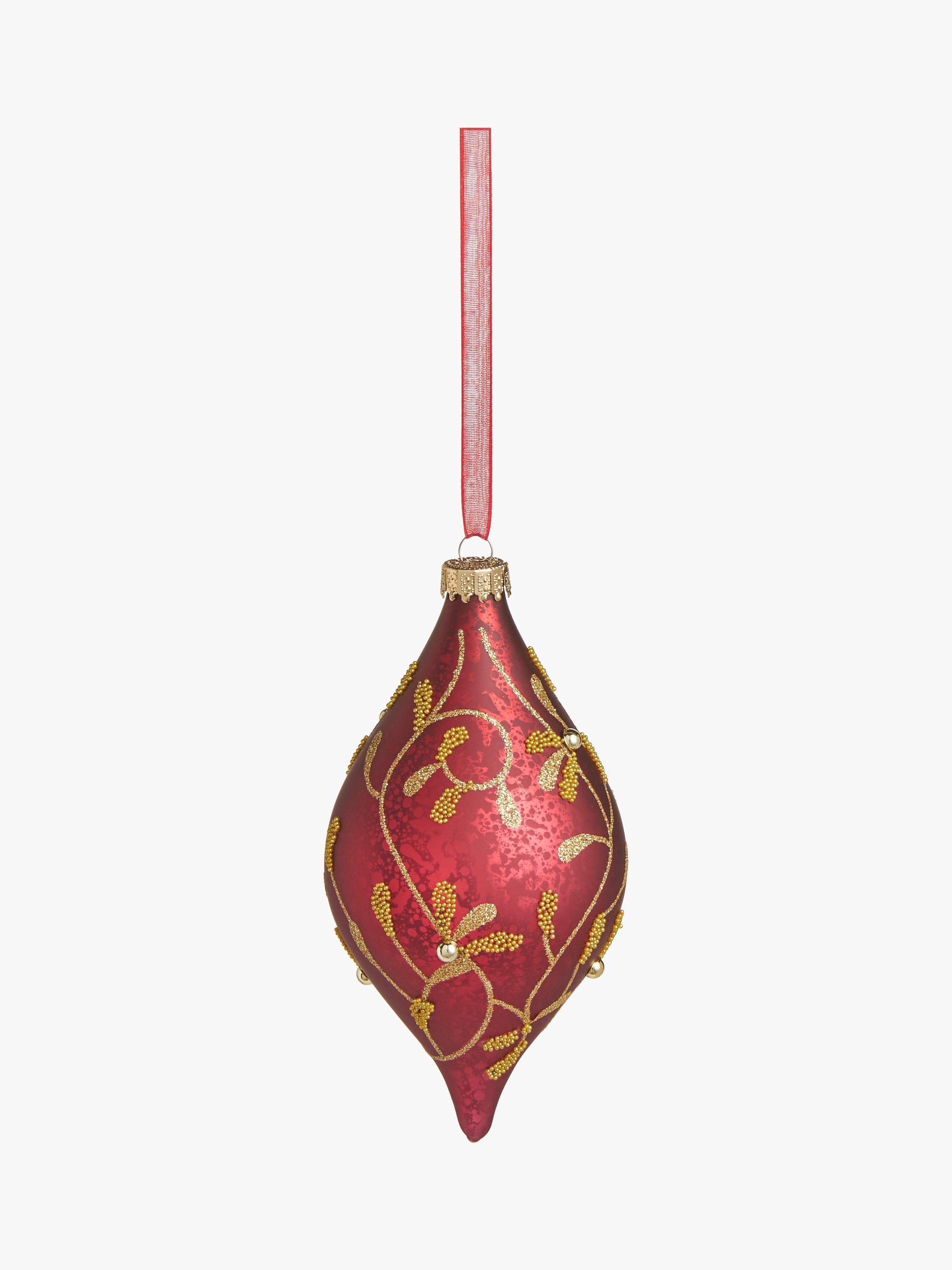 John Lewis Royal Fairytale Mistletoe Drop Bauble, Red