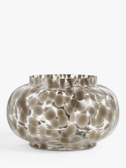 John Lewis Confetti Glass Vase, H18cm, Cream