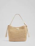 L.K.Bennett Isabella Raffia Bag, Natural/White