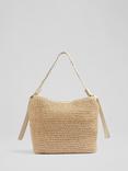 L.K.Bennett Isabella Raffia Bag, Natural/White