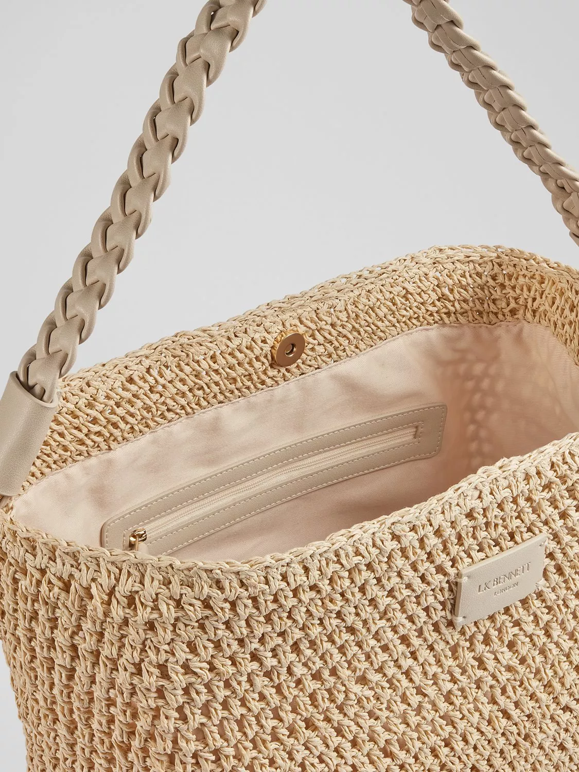 L.K.Bennett Isabella Raffia Bag Natural White