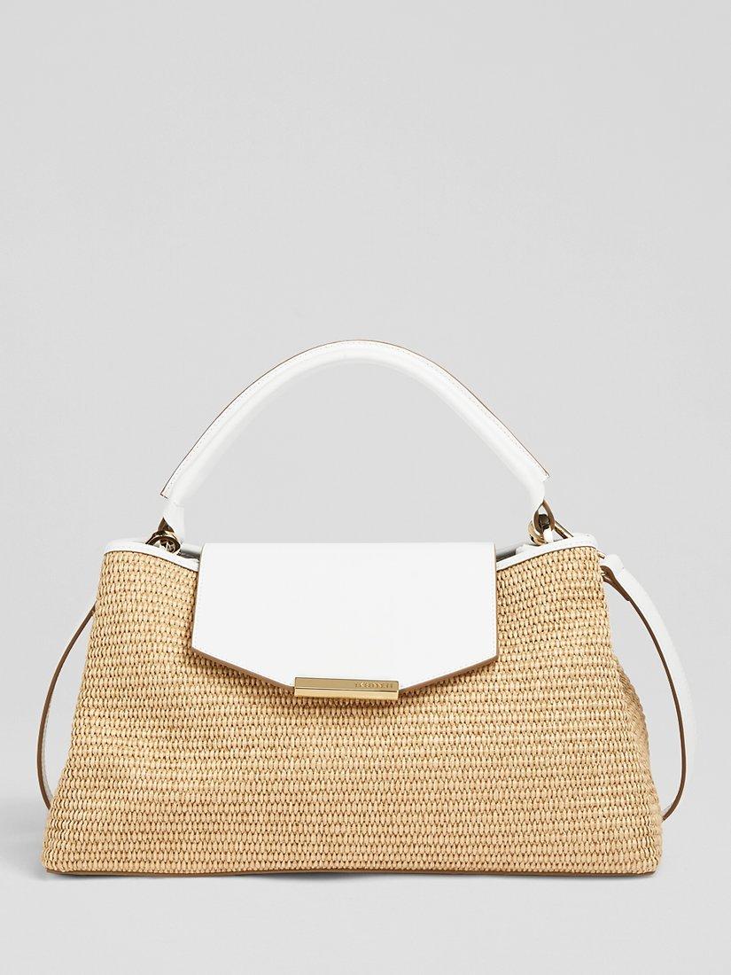 L.K.Bennett Harbour Raffia Trapeze Tote Bag, Natural