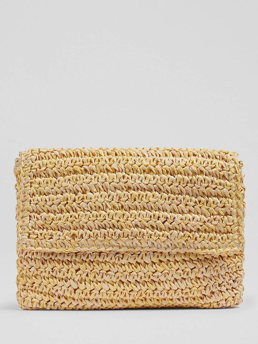 L.K.Bennett Klara Paper Clutch Bag, Yellow