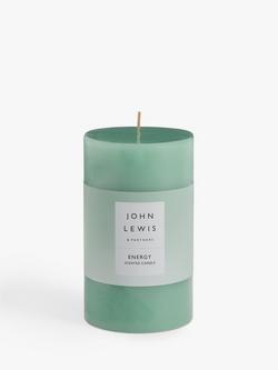 John Lewis Sentiments Energy Pillar Scented Candle, 507g, Green