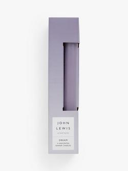 John Lewis Sentiments Dream Unscented Dinner Candles, Pack of 4, Lilac