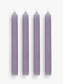 John Lewis Sentiments Dream Unscented Dinner Candles, Pack of 4 - view 2, Lilac