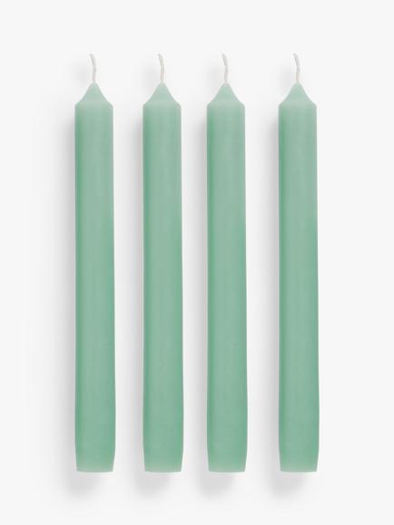 John Lewis Sentiments Energy Unscented Dinner Candles, Pack of 4 - view 2, Green