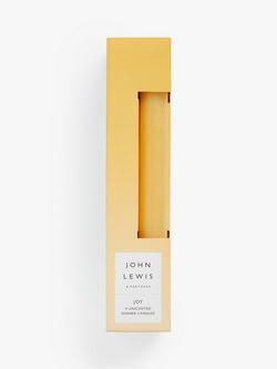 John Lewis Sentiments Joy Unscented Dinner Candles, Pack of 4, Yellow