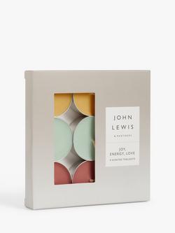 John Lewis Sentiments Joy, Energy & Love Scented Tealights, Pack of 9, Multi