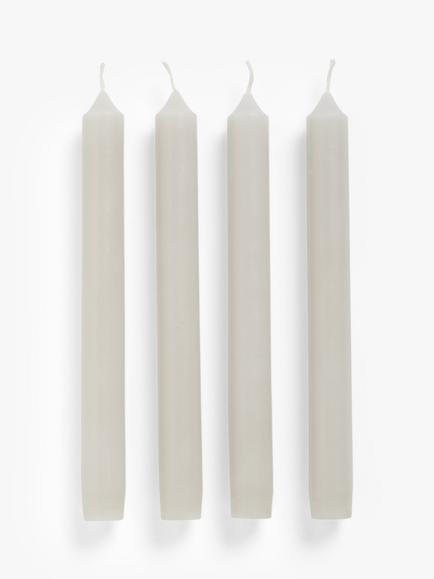 John Lewis Sentiments Calm Unscented Dinner Candles, Pack of 4 - view 2, Grey