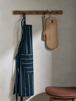 John Lewis Classic Butcher Stripe Apron, Navy - view 2, Navy