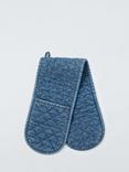 John Lewis Denim Double Oven Glove, Blue