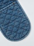 John Lewis Denim Double Oven Glove, Blue