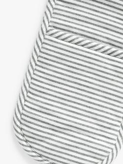 John Lewis Woven Stripe Double Oven Glove, Charcoal - view 2, Charcoal