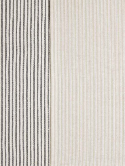John Lewis Woven Stripe Cotton Tea Towels, Pack of 2, Charcoal - view 2, Charcoal