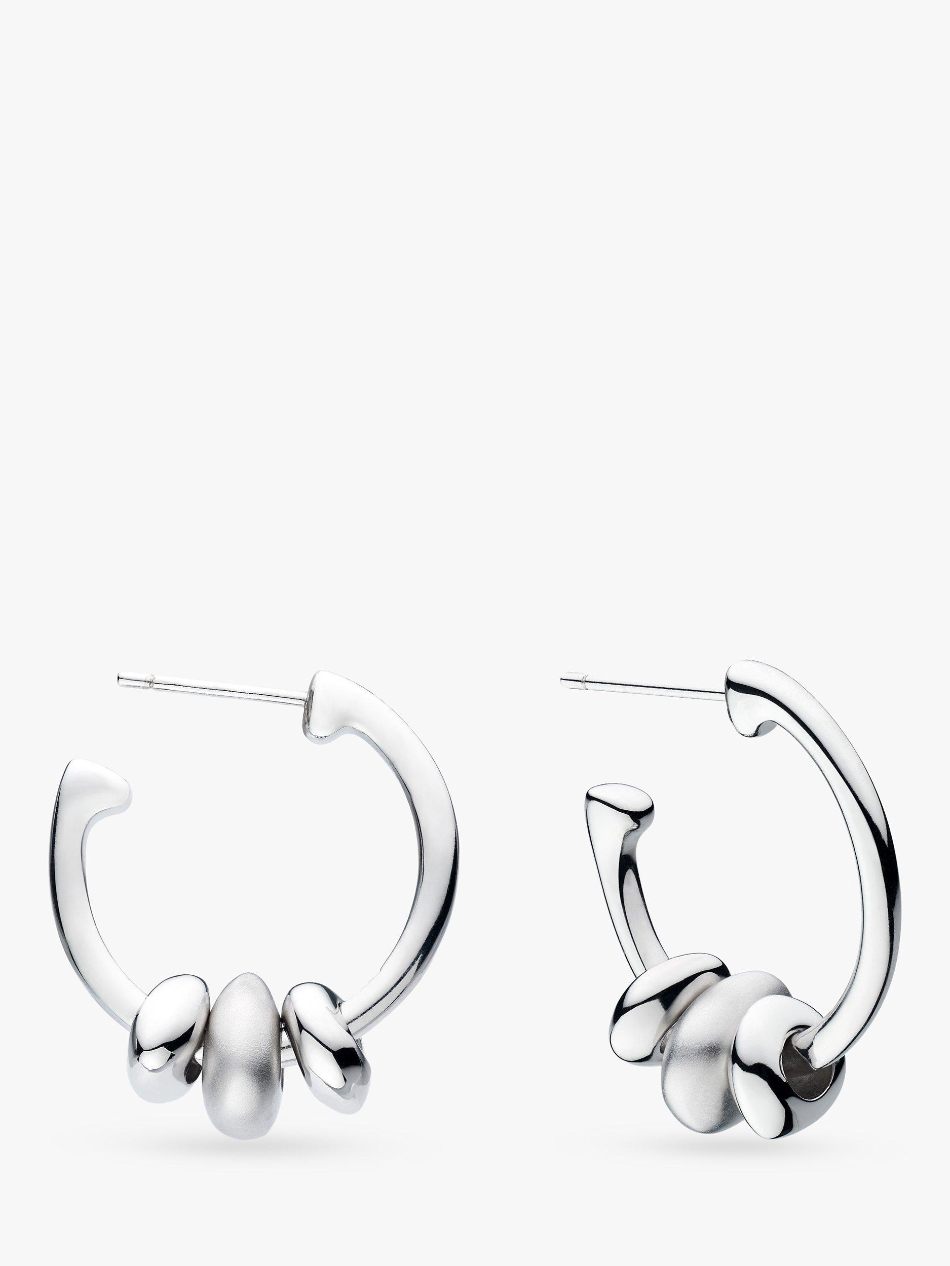 Kit Heath Coast Tumble Sand Hoop Earrings, Silver