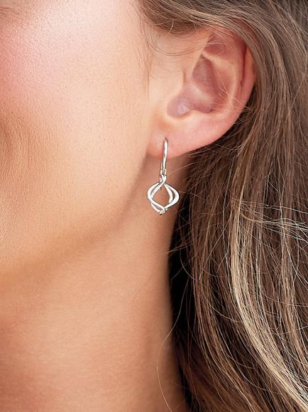 Kit Heath Entwine Alicia Petite Drop Earrings - view 2, Silver