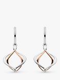 Kit Heath Entwine Alicia Petite Drop Earrings, Silver/Rose Gold