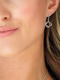 Kit Heath Entwine Alicia Petite Drop Earrings - view 2, Silver/Rose Gold